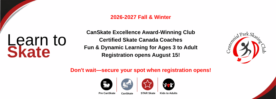 Centennial Park Skating Club Fall 2026 registration announcement